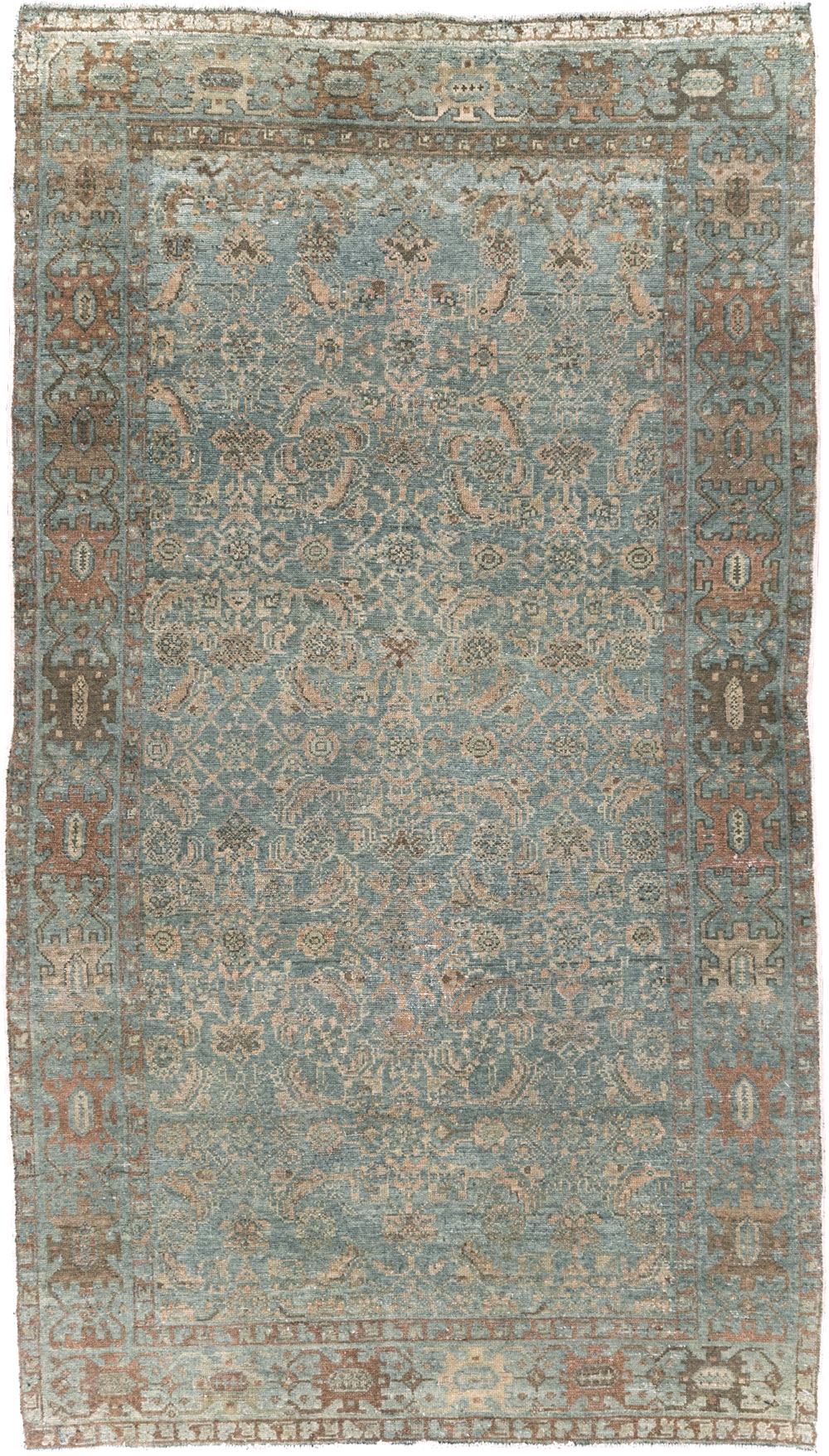 Antique Persian Malayer Accent Rug, No.28179 - Staging