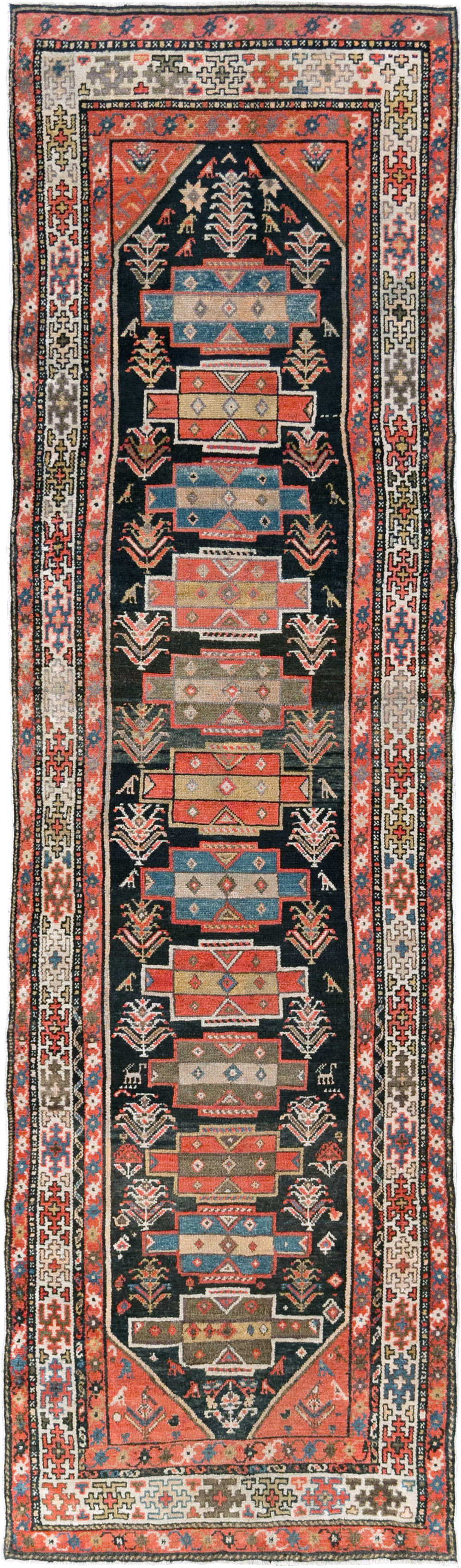 Antique Persian Kurd Runner, No.28180 - Staging