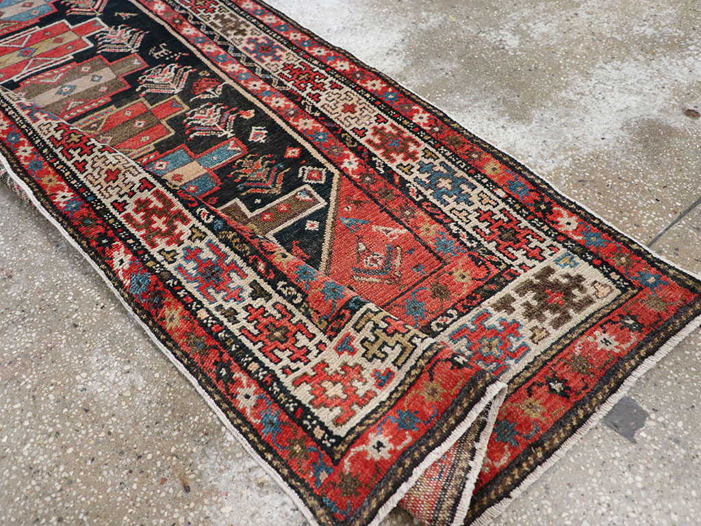 Antique Persian Kurd Runner, No.28180 - Staging