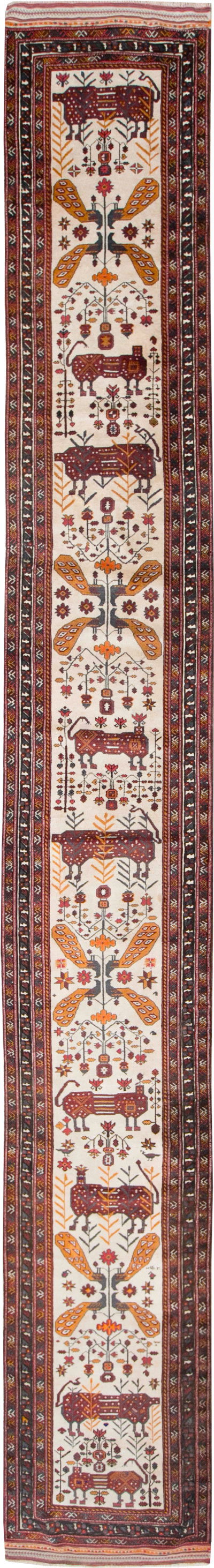 Vintage Persian Qashqai Runner, No.28183 - Staging