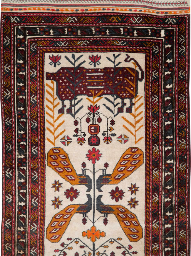 Vintage Persian Qashqai Runner, No.28183 - Staging