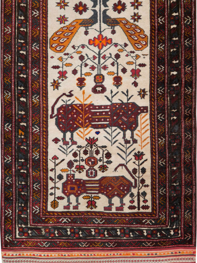Vintage Persian Qashqai Runner, No.28183 - Staging
