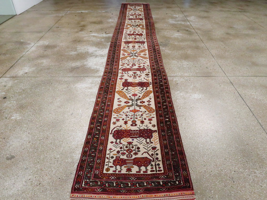 Vintage Persian Qashqai Runner, No.28183 - Staging
