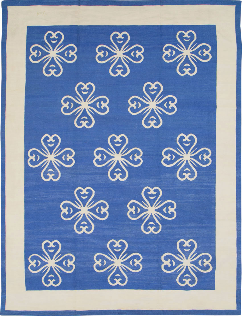 Modern Turkish Flatweave Room Size Carpet, No.28186 - Staging