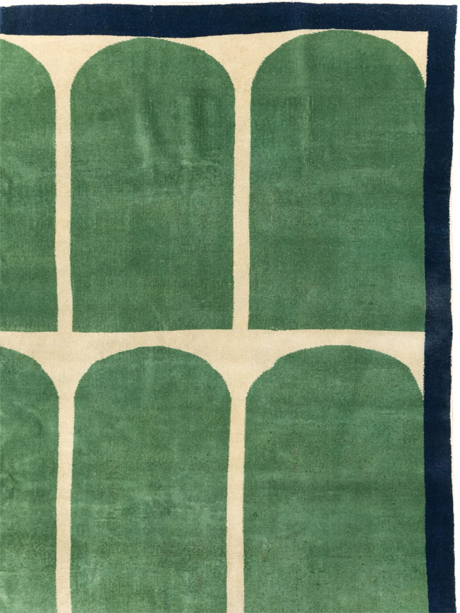 Vintage Turkish Art Deco Style Room Size Carpet, No.28191 - Staging