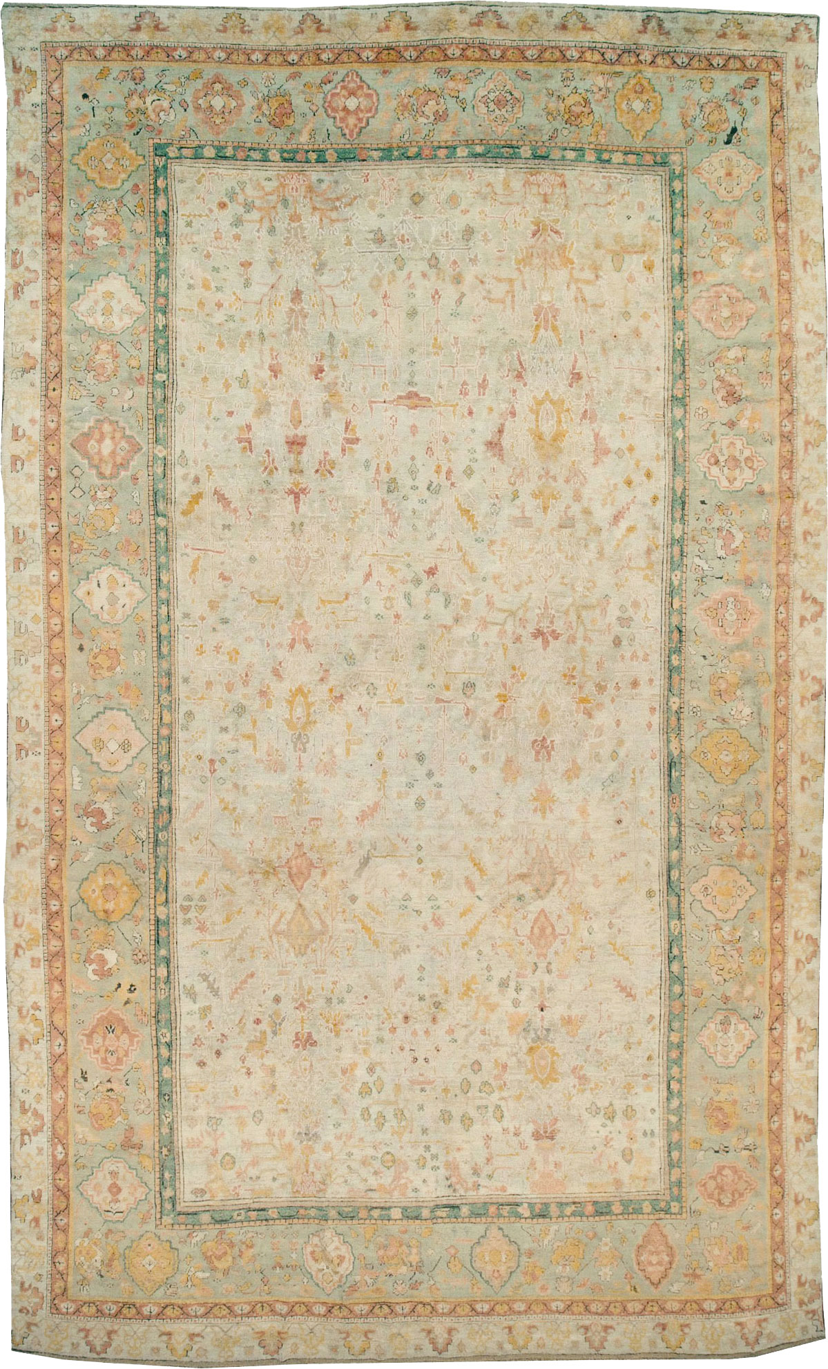 Antique Turkish Oushak Large Oversized Carpet, No.28226 - Staging