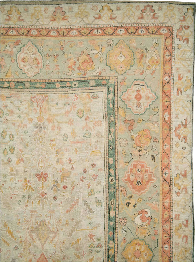Antique Turkish Oushak Large Oversized Carpet, No.28226 - Staging