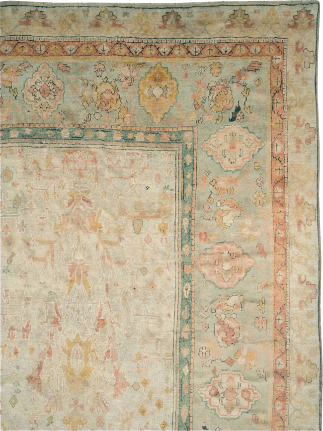 Antique Turkish Oushak Large Oversized Carpet, No.28226 - Staging
