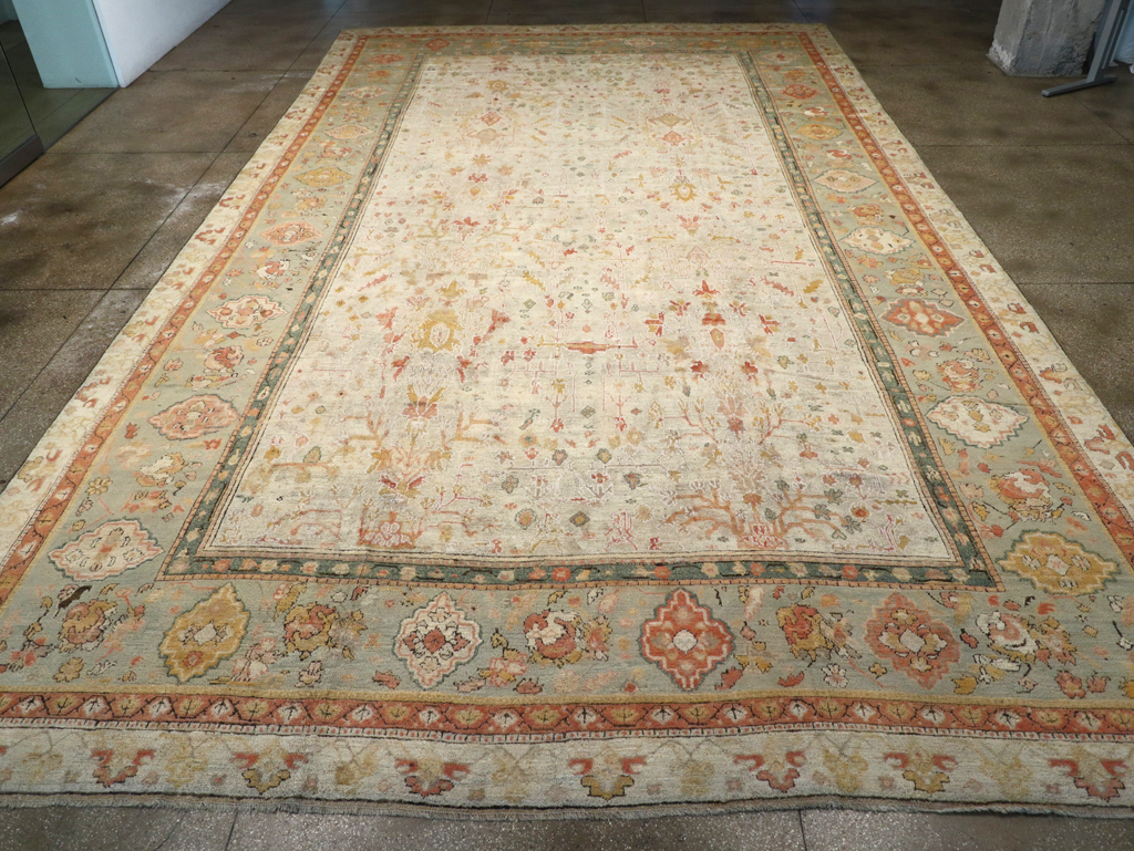 Antique Turkish Oushak Large Oversized Carpet, No.28226 - Staging