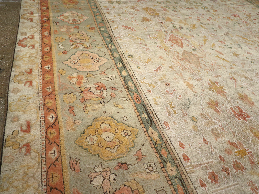 Antique Turkish Oushak Large Oversized Carpet, No.28226 - Staging