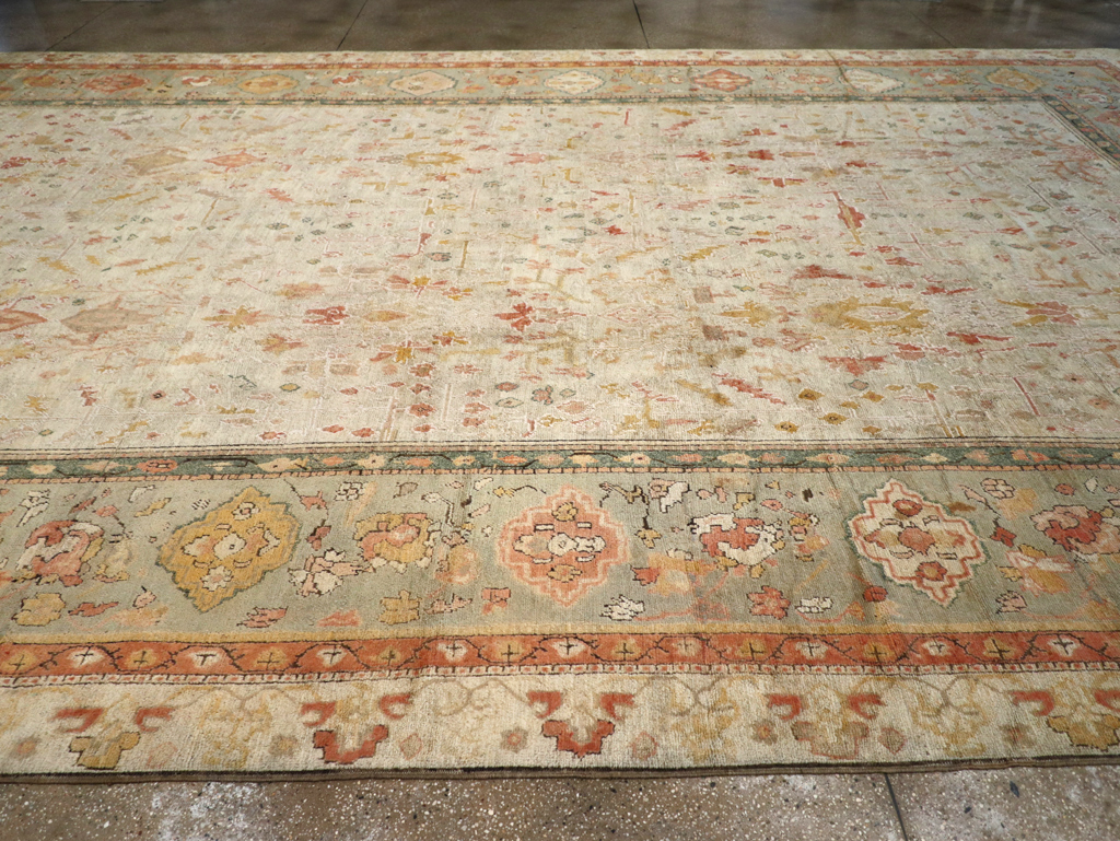 Antique Turkish Oushak Large Oversized Carpet, No.28226 - Staging
