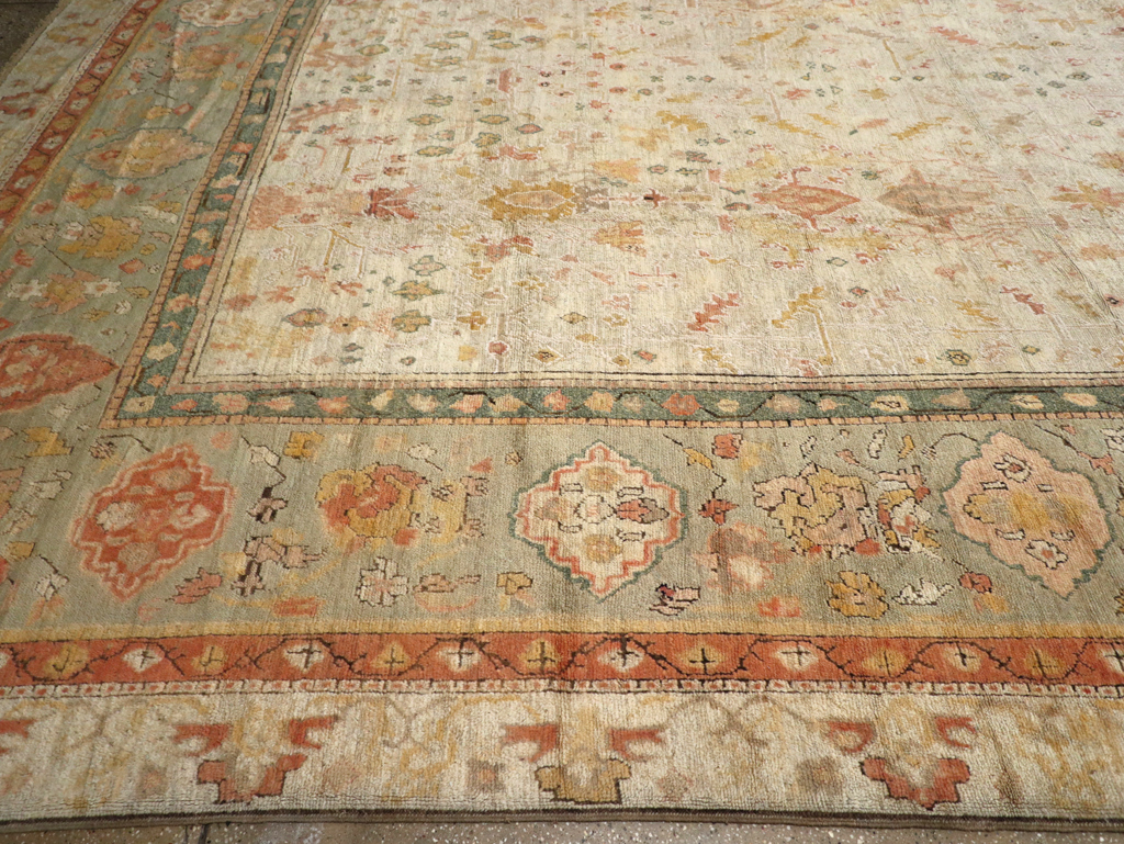Antique Turkish Oushak Large Oversized Carpet, No.28226 - Staging