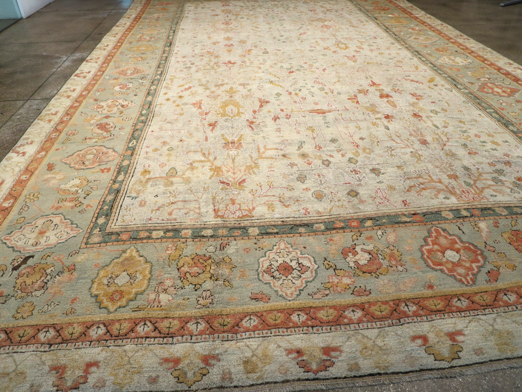 Antique Turkish Oushak Large Oversized Carpet, No.28226 - Staging