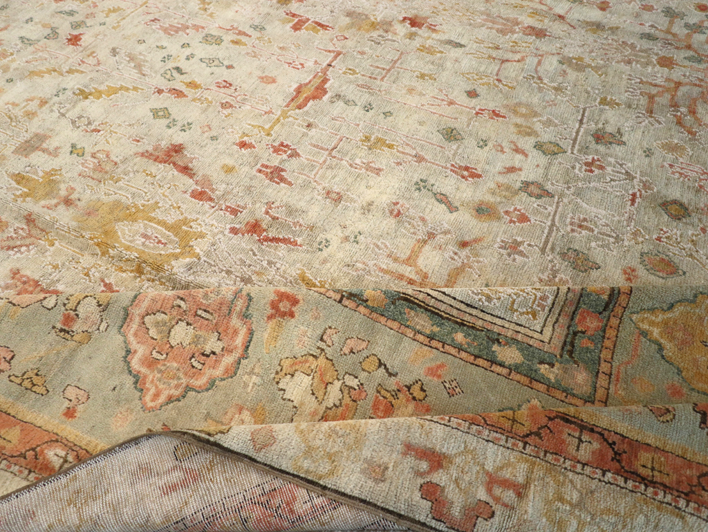 Antique Turkish Oushak Large Oversized Carpet, No.28226 - Staging