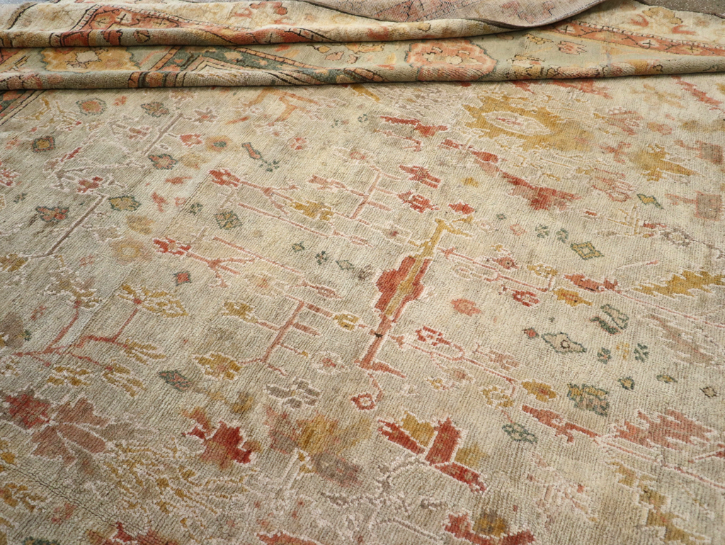 Antique Turkish Oushak Large Oversized Carpet, No.28226 - Staging