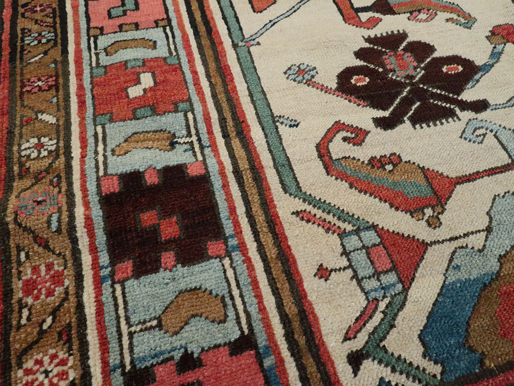 Antique Persian Serapi Wagireh Sampler Rug, No.28230 - Staging