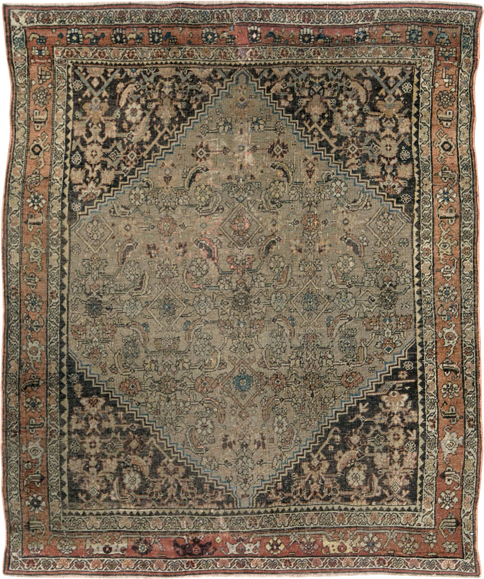 Antique Persian Bidjar Square Accent Rug, No.28231 - Staging