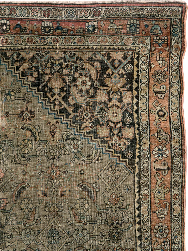 Antique Persian Bidjar Square Accent Rug, No.28231 - Staging