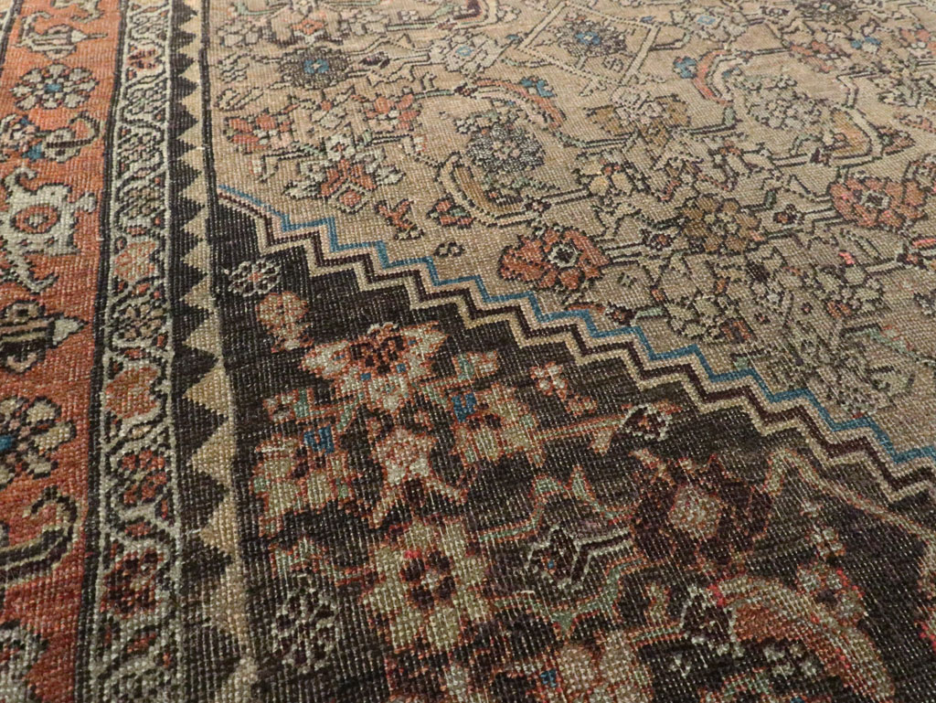 Antique Persian Bidjar Square Accent Rug, No.28231 - Staging