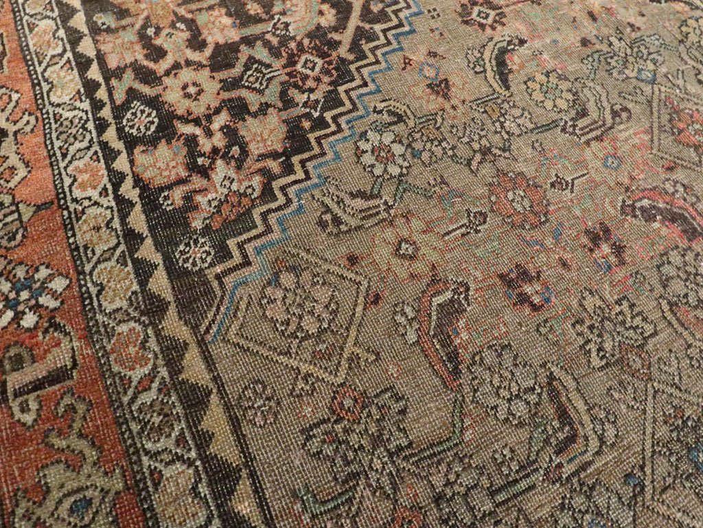 Antique Persian Bidjar Square Accent Rug, No.28231 - Staging