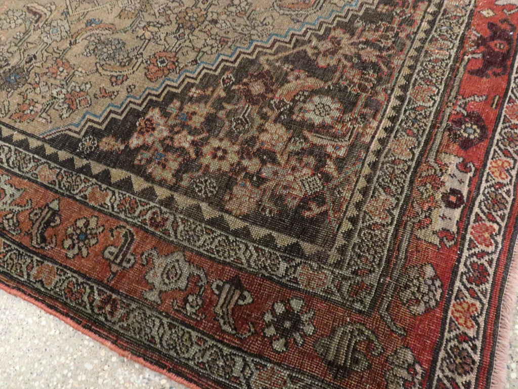 Antique Persian Bidjar Square Accent Rug, No.28231 - Staging