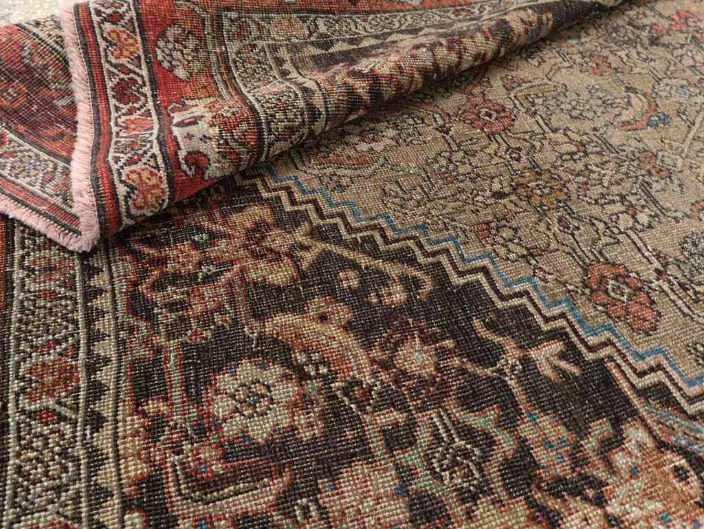 Antique Persian Bidjar Square Accent Rug, No.28231 - Staging