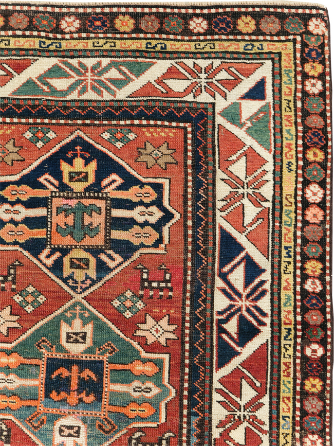 Antique Caucasian Kazak Rug, No.28233 - Staging