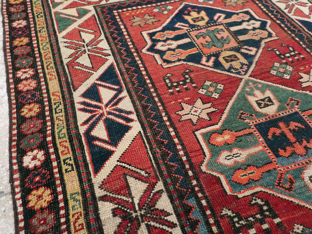 Antique Caucasian Kazak Rug, No.28233 - Staging