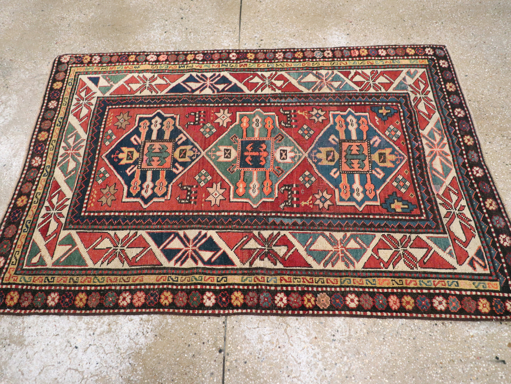 Antique Caucasian Kazak Rug, No.28233 - Staging