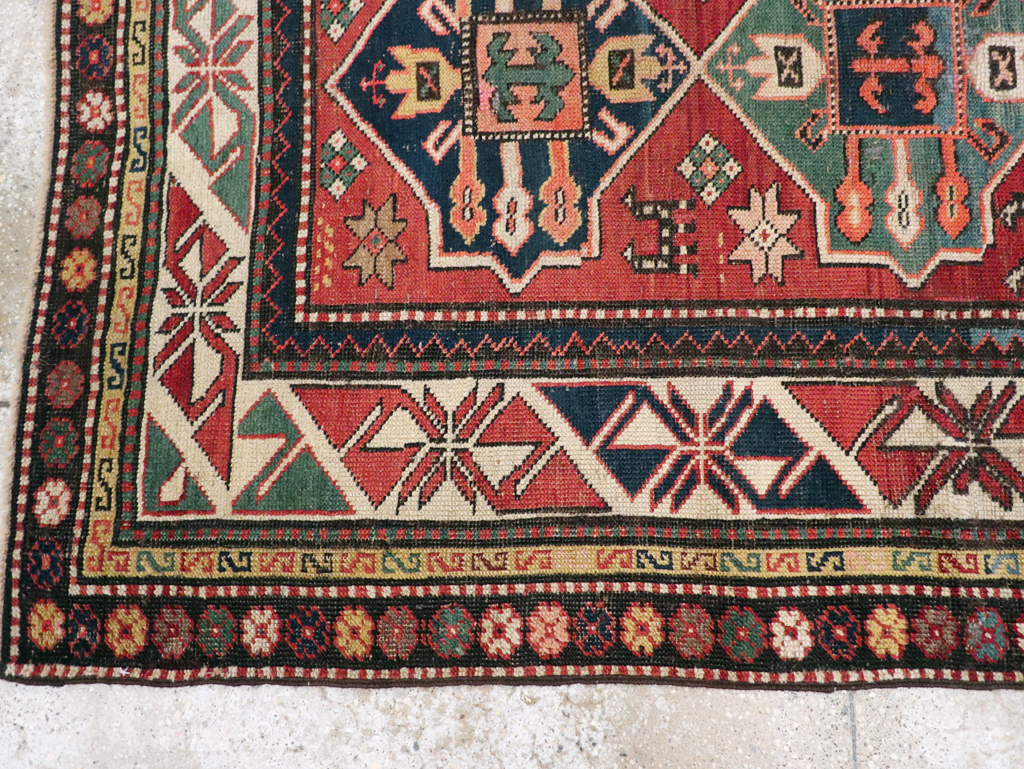 Antique Caucasian Kazak Rug, No.28233 - Staging