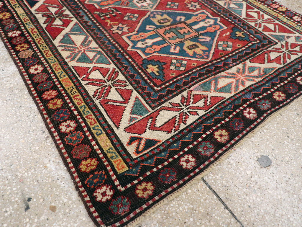 Antique Caucasian Kazak Rug, No.28233 - Staging