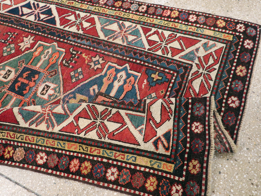 Antique Caucasian Kazak Rug, No.28233 - Staging