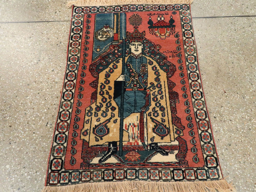 Persian Pictorial Shiraz Rug, No.28241 - Staging