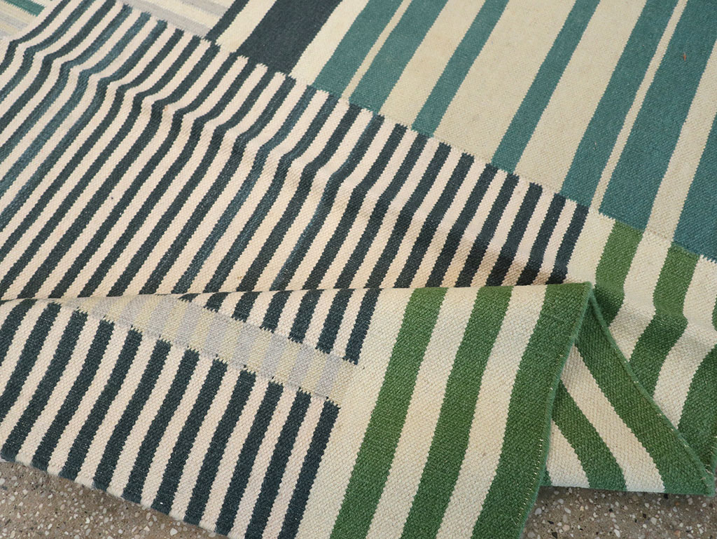 Modern Turkish Flatweave Accent Rug, No.28242 - Staging