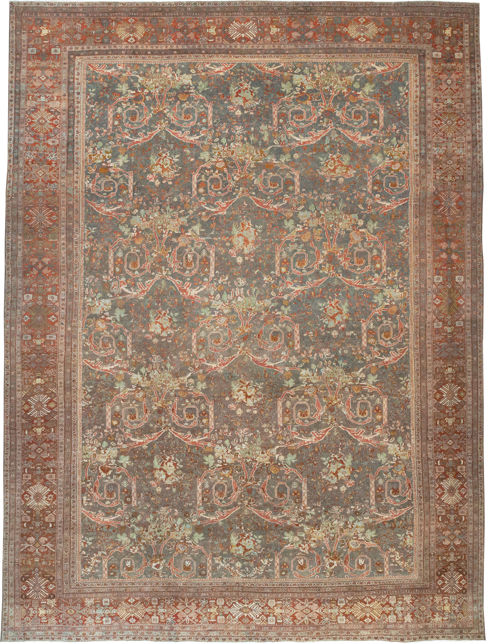 Antique Persian Mahal Oversize Carpet, No.28244 - Staging