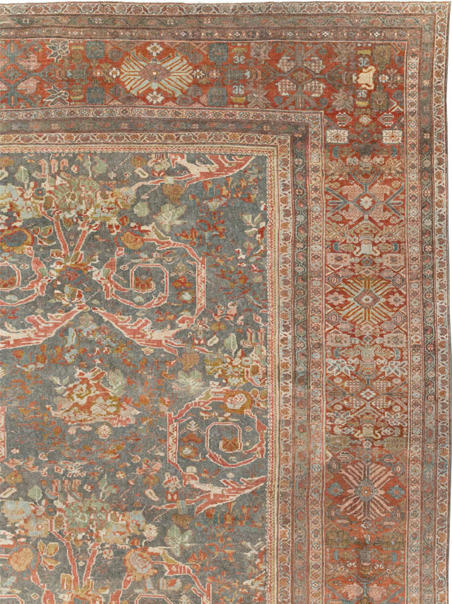 Antique Persian Mahal Oversize Carpet, No.28244 - Staging