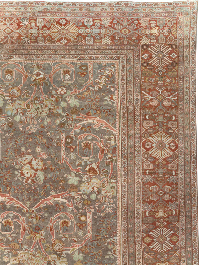 Antique Persian Mahal Oversize Carpet, No.28244 - Staging