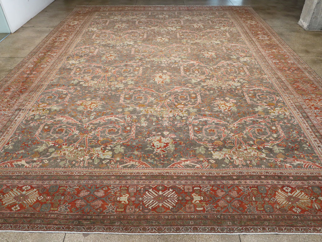 Antique Persian Mahal Oversize Carpet, No.28244 - Staging