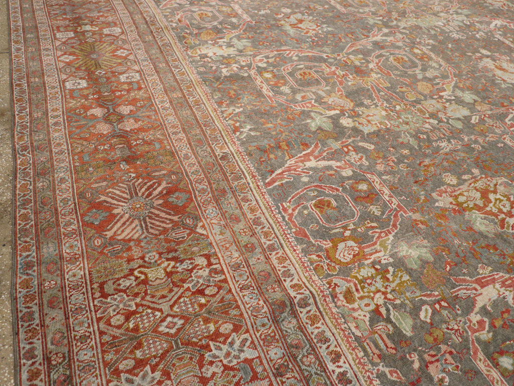 Antique Persian Mahal Oversize Carpet, No.28244 - Staging