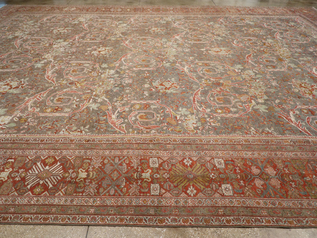 Antique Persian Mahal Oversize Carpet, No.28244 - Staging