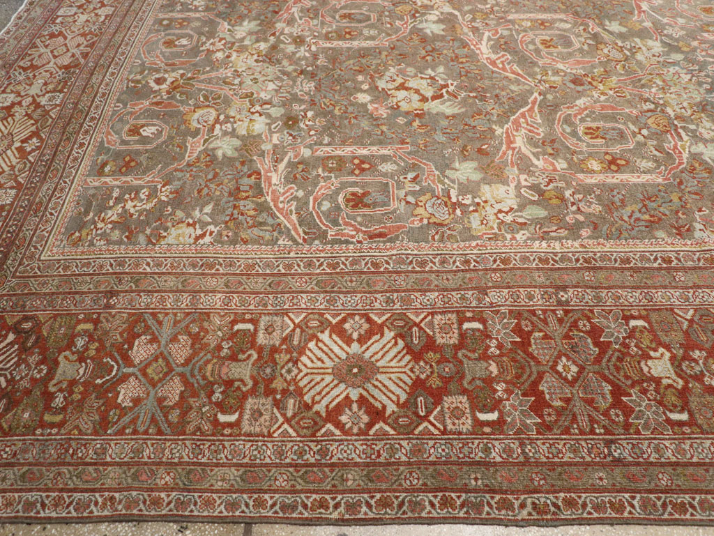Antique Persian Mahal Oversize Carpet, No.28244 - Staging