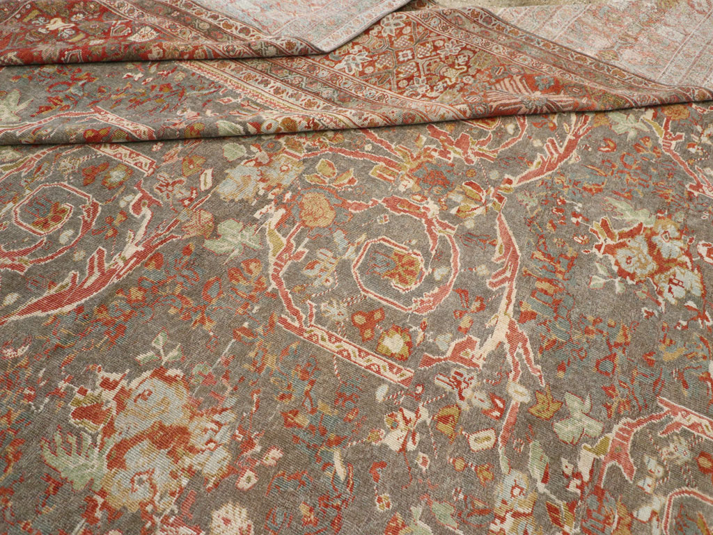 Antique Persian Mahal Oversize Carpet, No.28244 - Staging