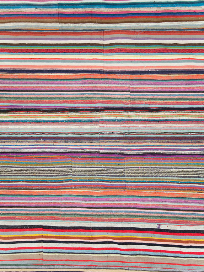 Modern Turkish Flatweave Rug, No.28249 - Staging