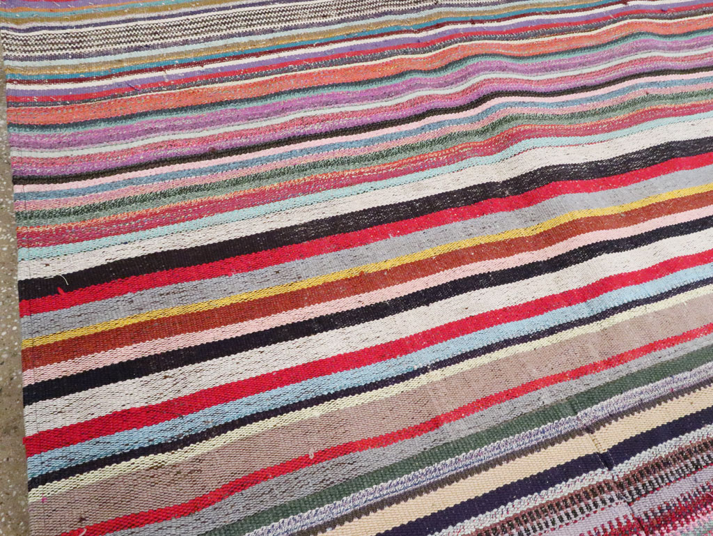 Modern Turkish Flatweave Rug, No.28249 - Staging