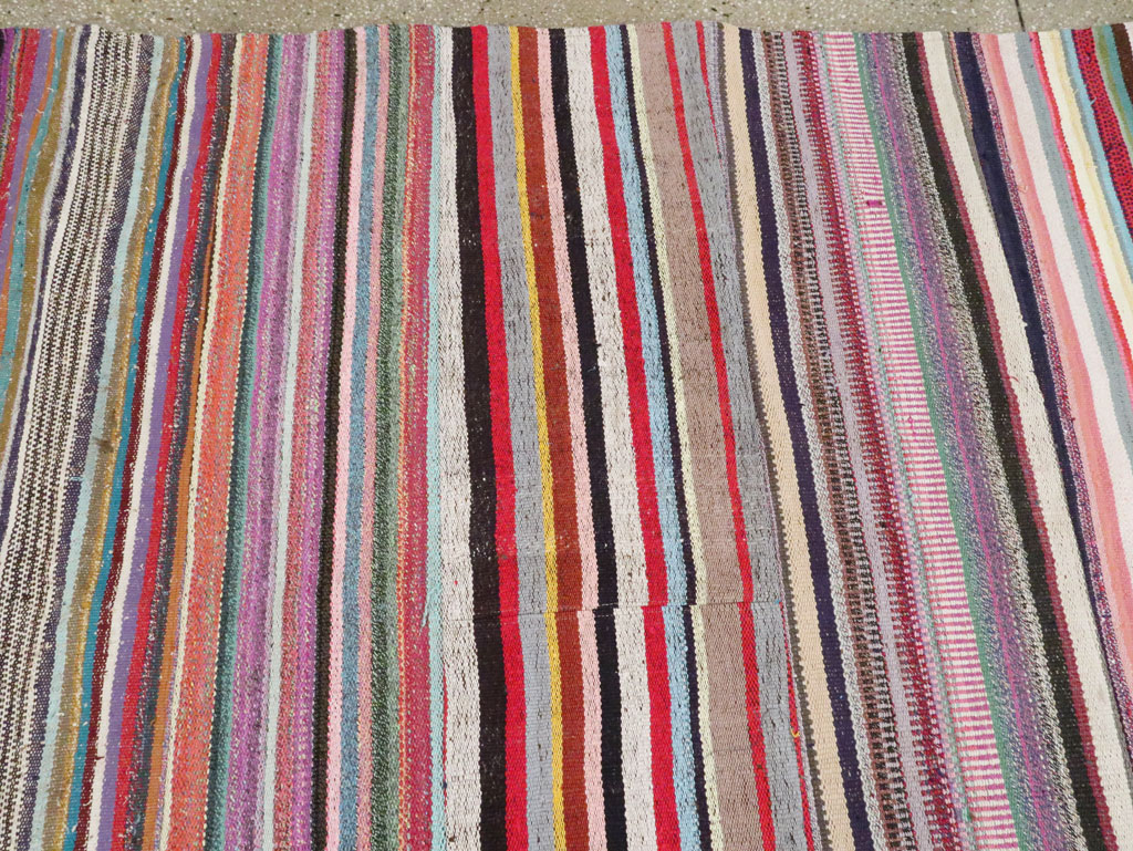 Modern Turkish Flatweave Rug, No.28249 - Staging