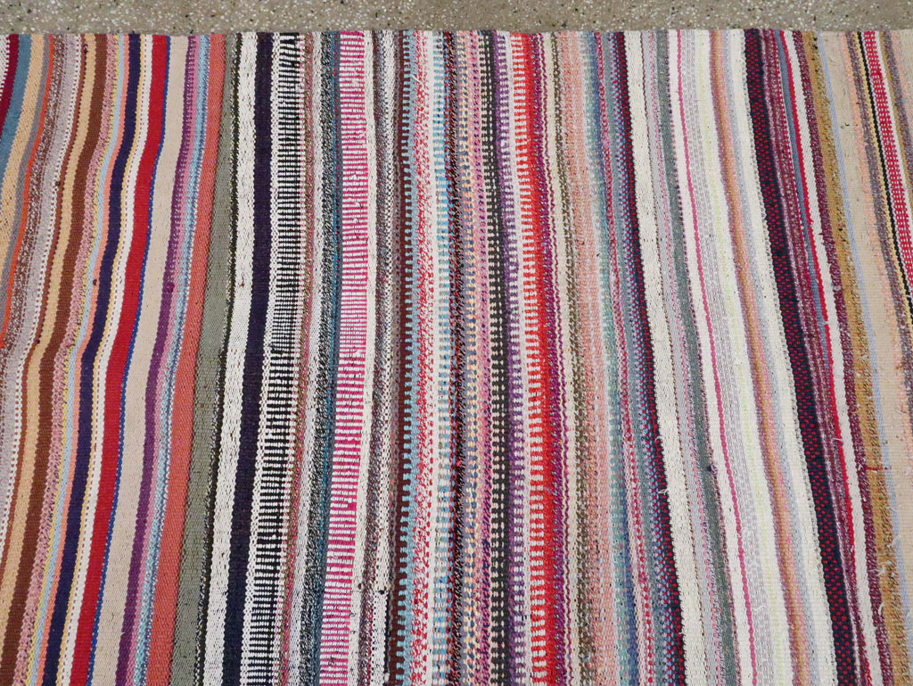 Vintage Turkish Flatweave Large Room Size Carpet, No.28250 - Staging