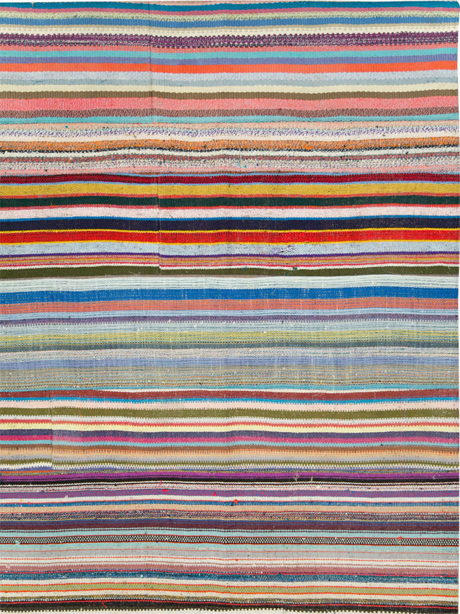 Modern Turkish Flatweave Room Size Carpet, No.28255 - Staging