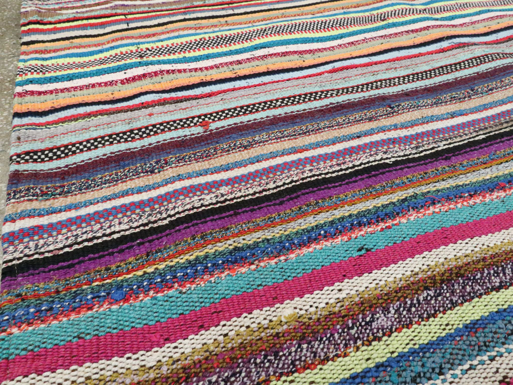 Modern Turkish Flatweave Room Size Carpet, No.28255 - Staging