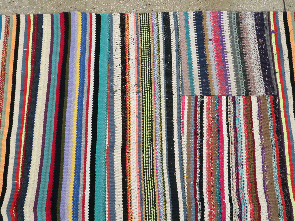 Modern Turkish Flatweave Room Size Carpet, No.28255 - Staging