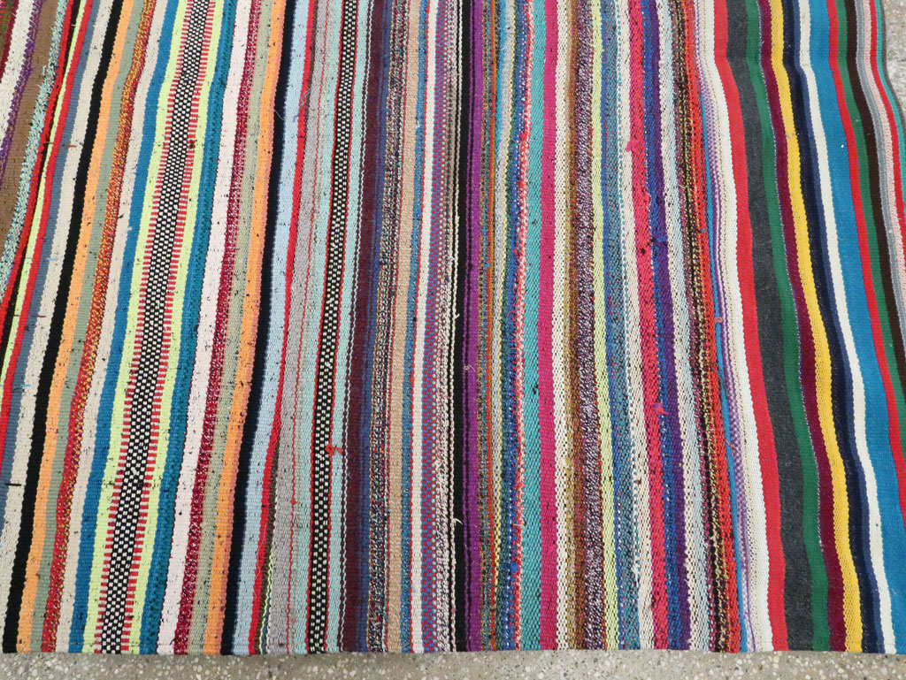 Modern Turkish Flatweave Room Size Carpet, No.28255 - Staging